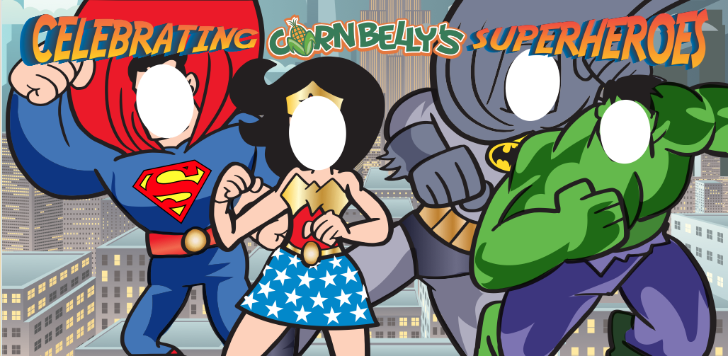 Super hero 8' x 4' Photo Opp Signs - The MAiZE